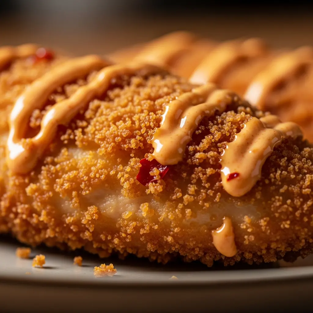 air fryer bang bang chicken breast close up