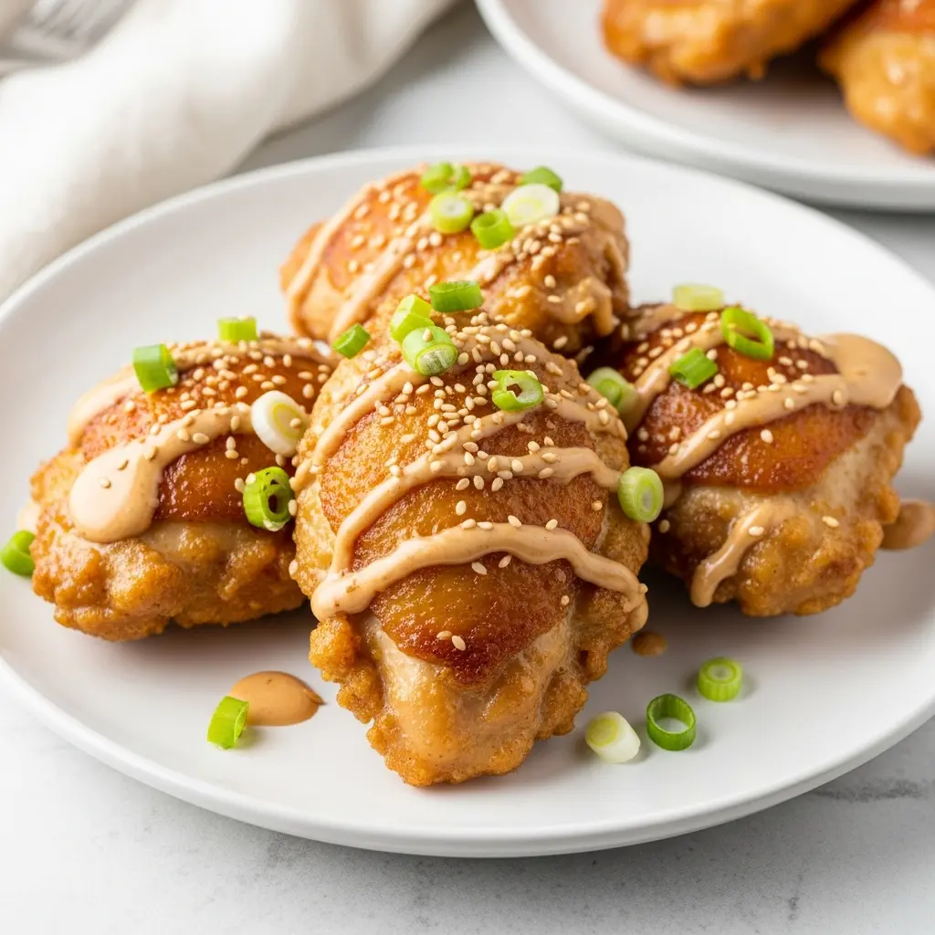 air fryer bang bang chicken thighs final presentation