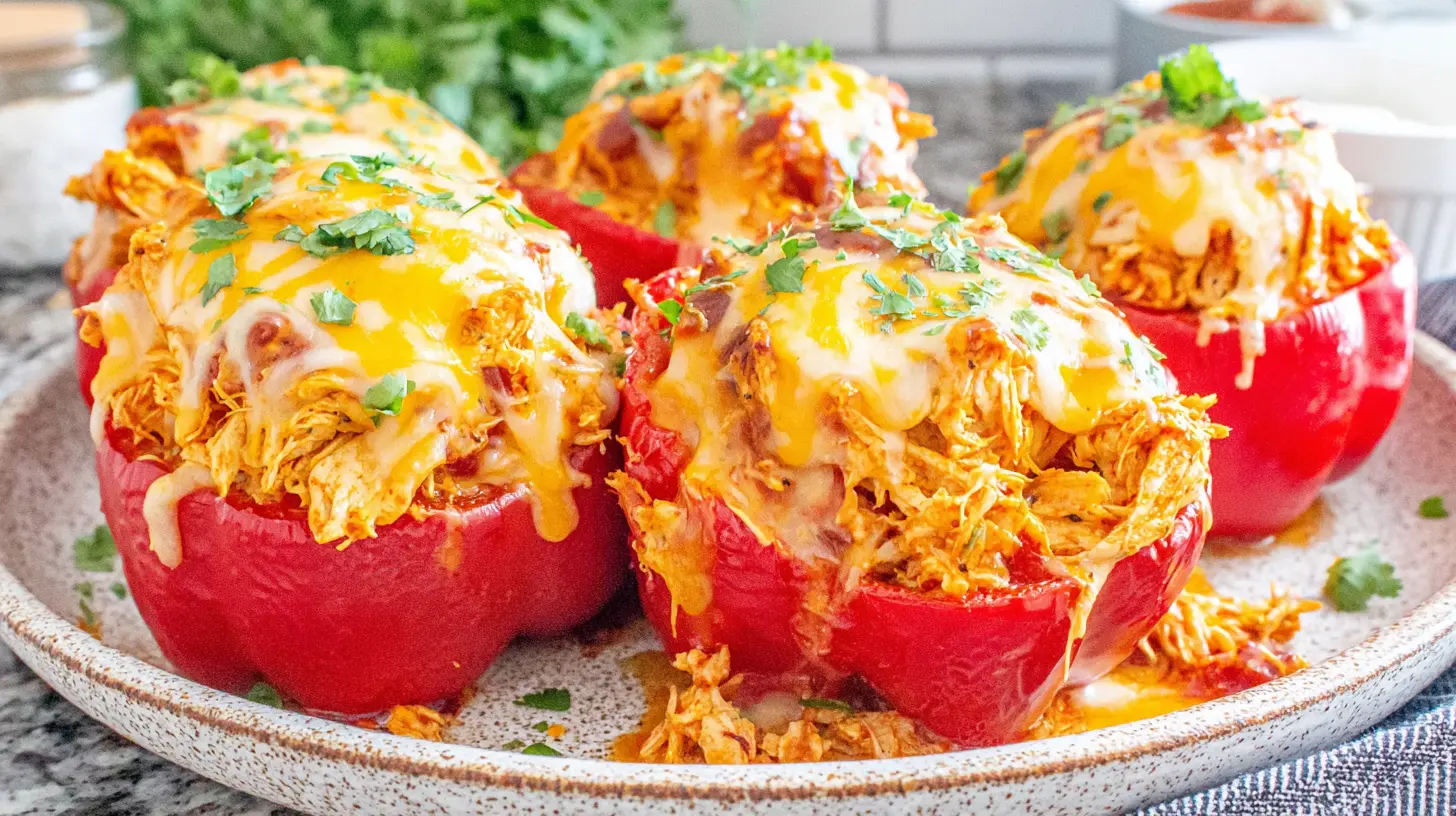 bbq chicken stuffed pepper casserole final presentation