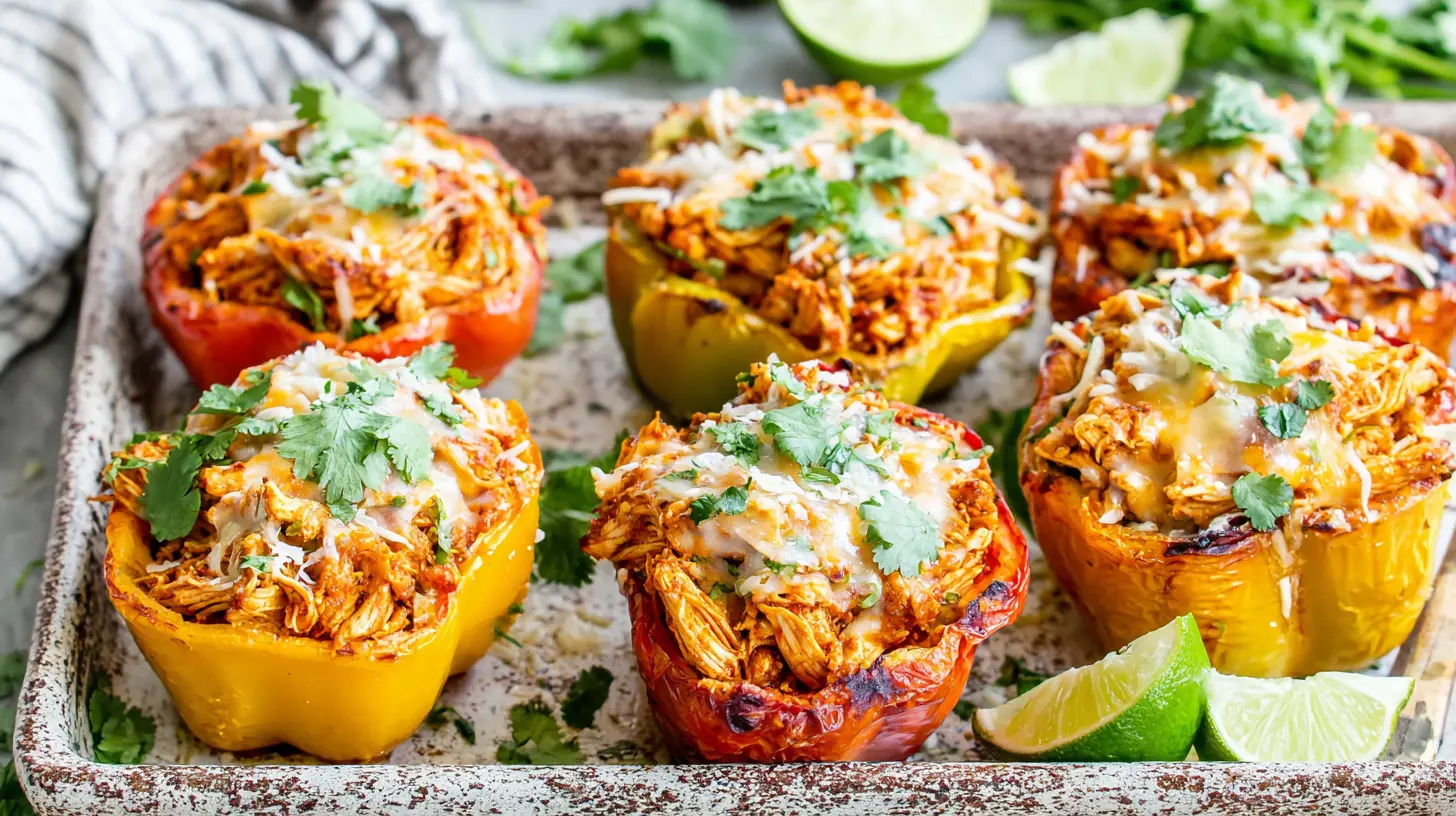 bbq chicken stuffed peppers recipe final presentation