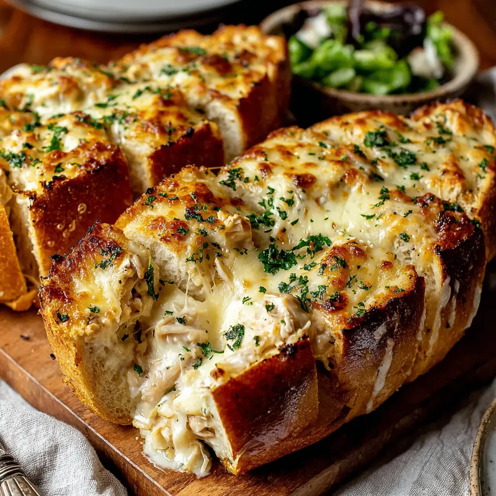 cheesy chicken garlic bread boats meals final presentation