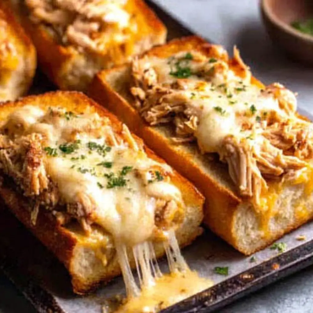 Ultimate best cheesy chicken garlic bread boat sandwich recipe, thrilling.