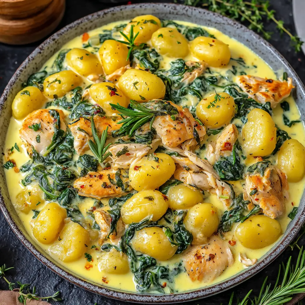 creamy garlic chicken gnocchi instant pot final presentation