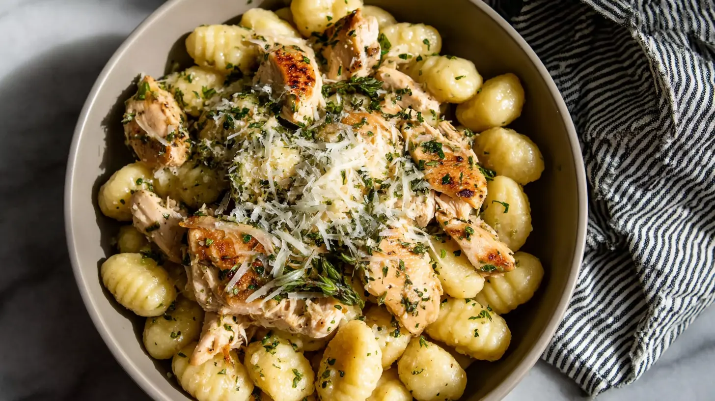 New creamy garlic chicken gnocchi linguine excited