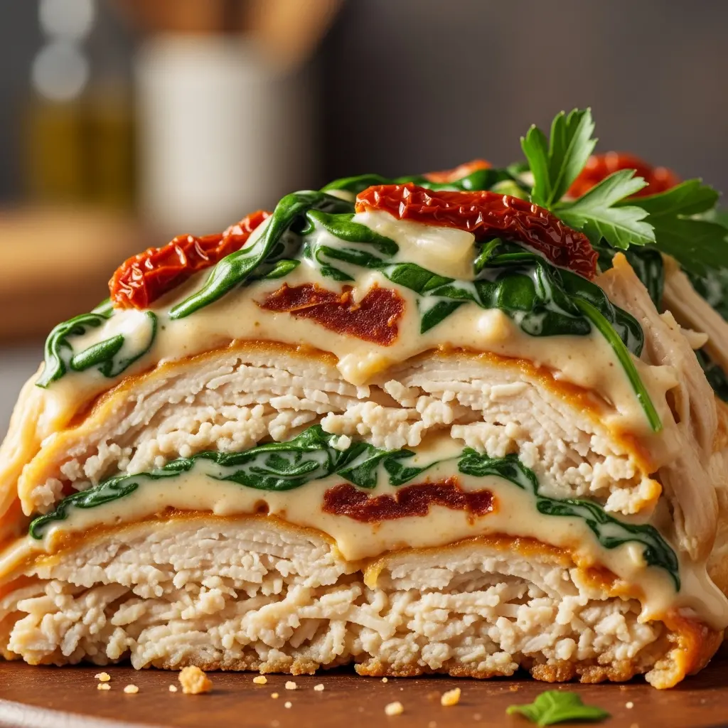 creamy spinach chicken recipe close up