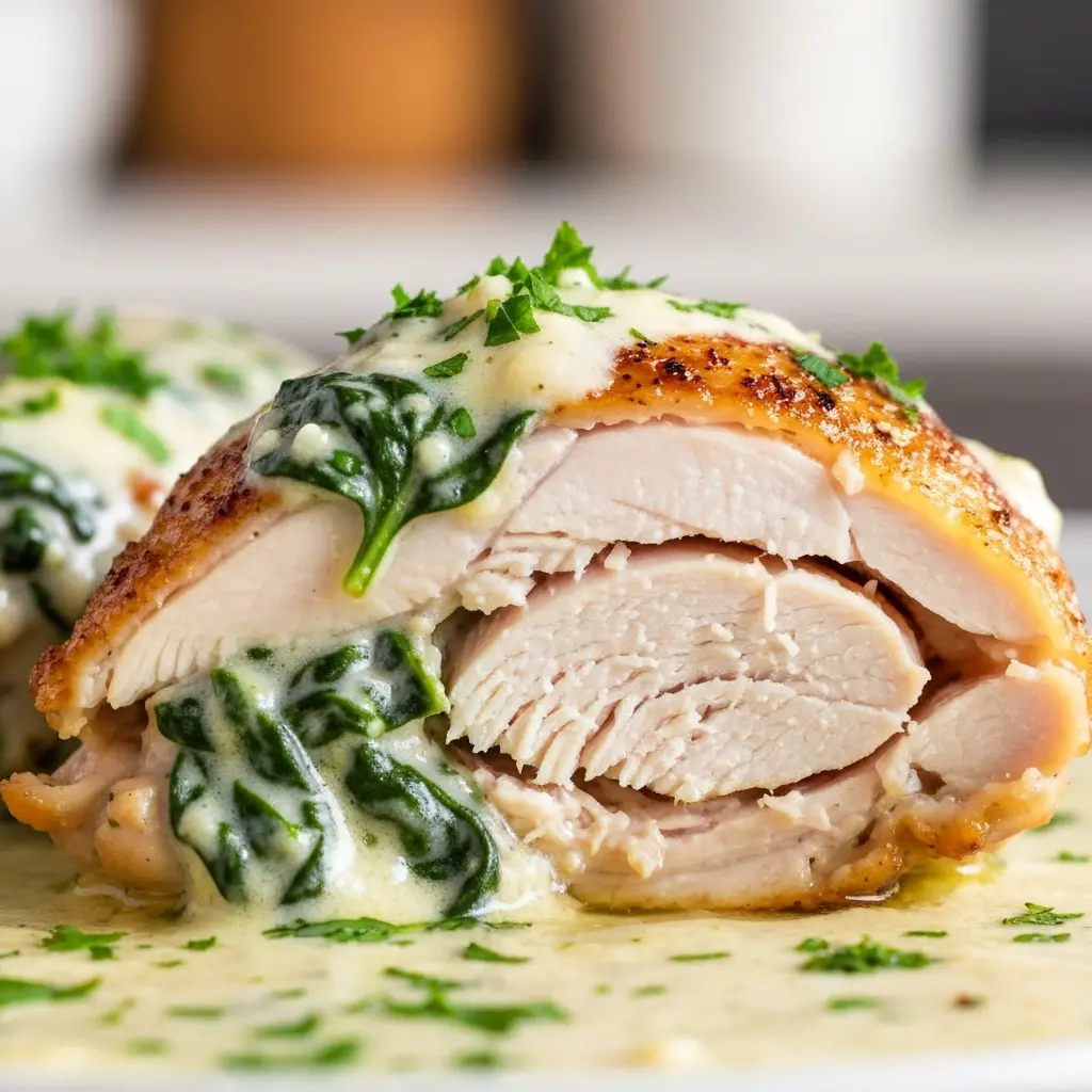 Happy New Simple Best Creamy Spinach Chicken Thighs Skillet