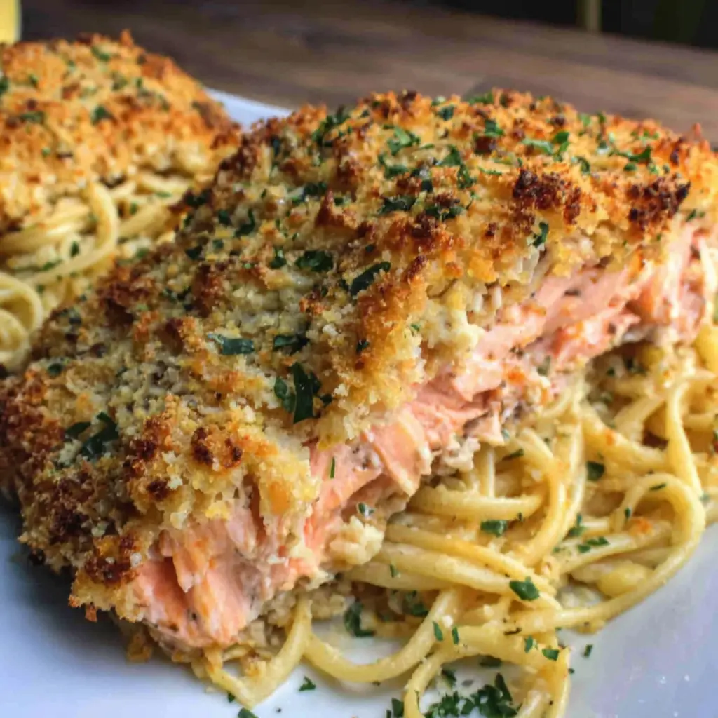Hope for this New creamy pasta with flaked salmon recipe.