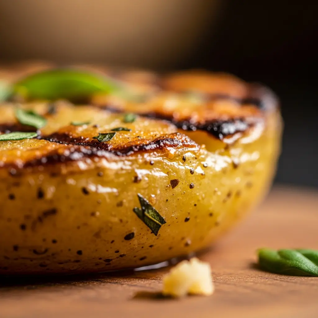 dijon garlic roasted potatoes close up