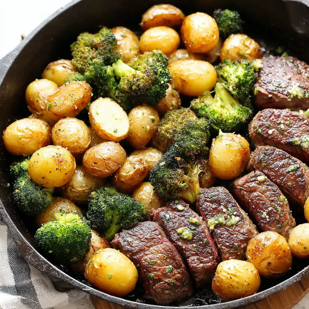 garlic butter steak and potatoes skillet keto