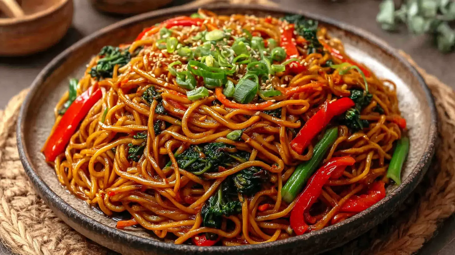 garlic noodle stir fry recipe final presentation