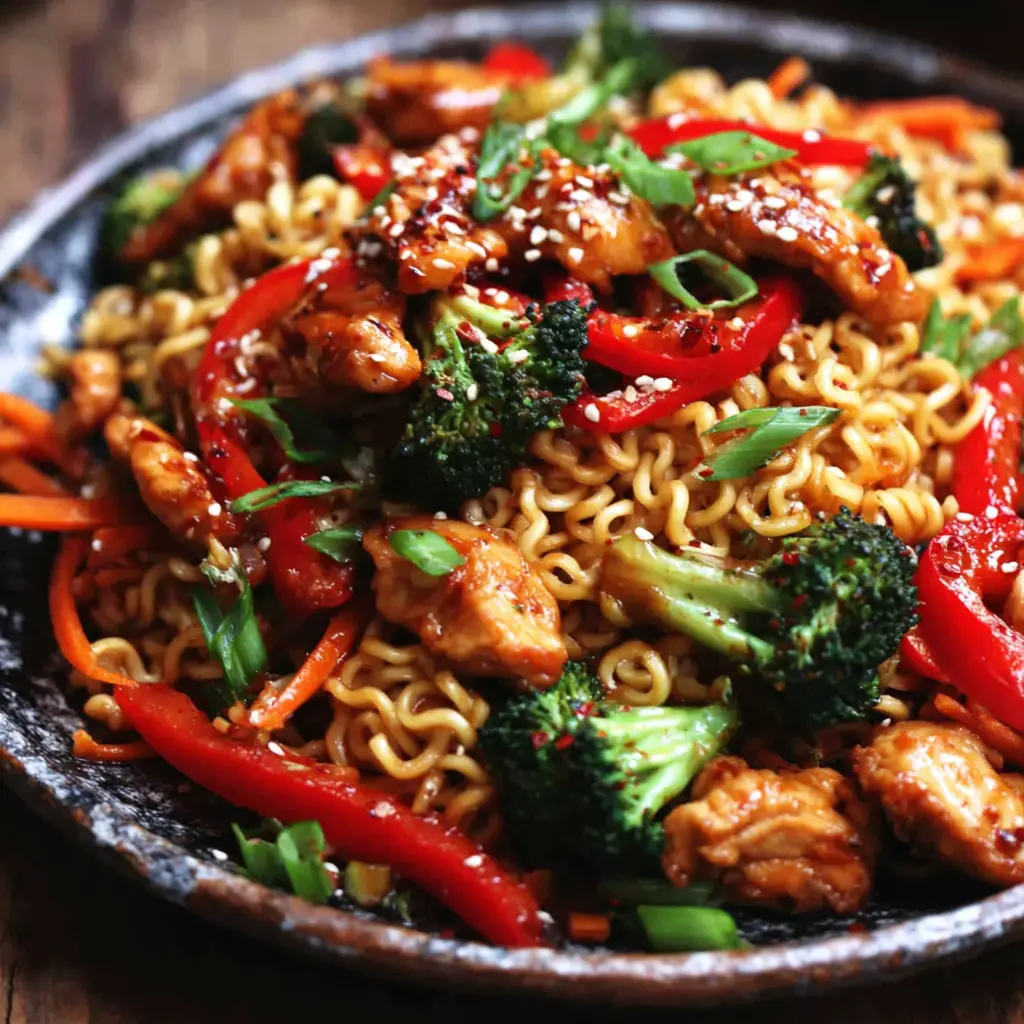 garlic ramen stir fry final presentation