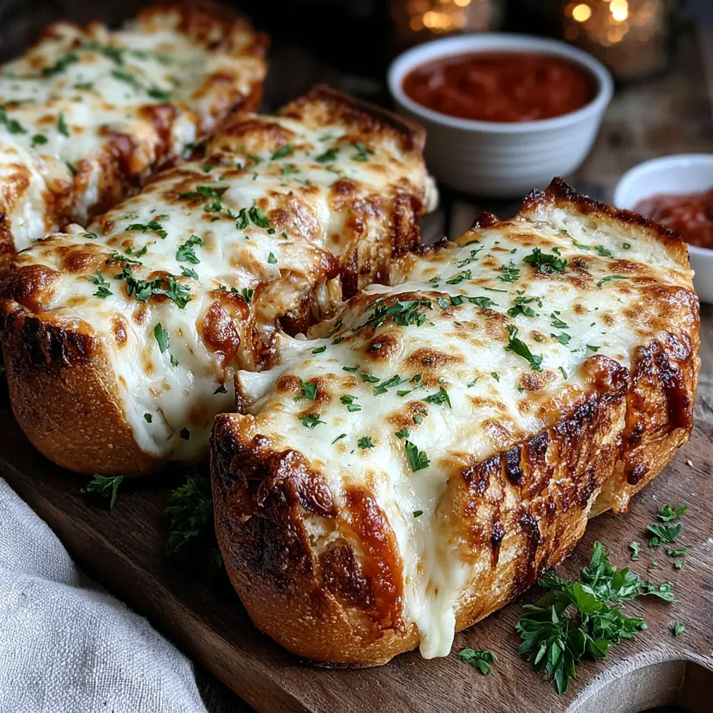 grilled cheesy chicken garlic bread boats final presentation