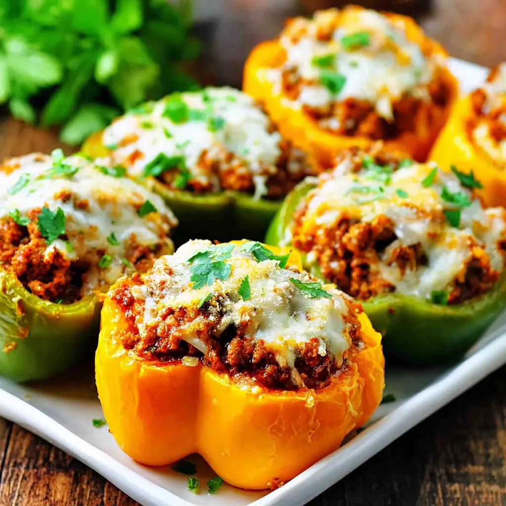 ground beef bbq chicken stuffed peppers final presentation