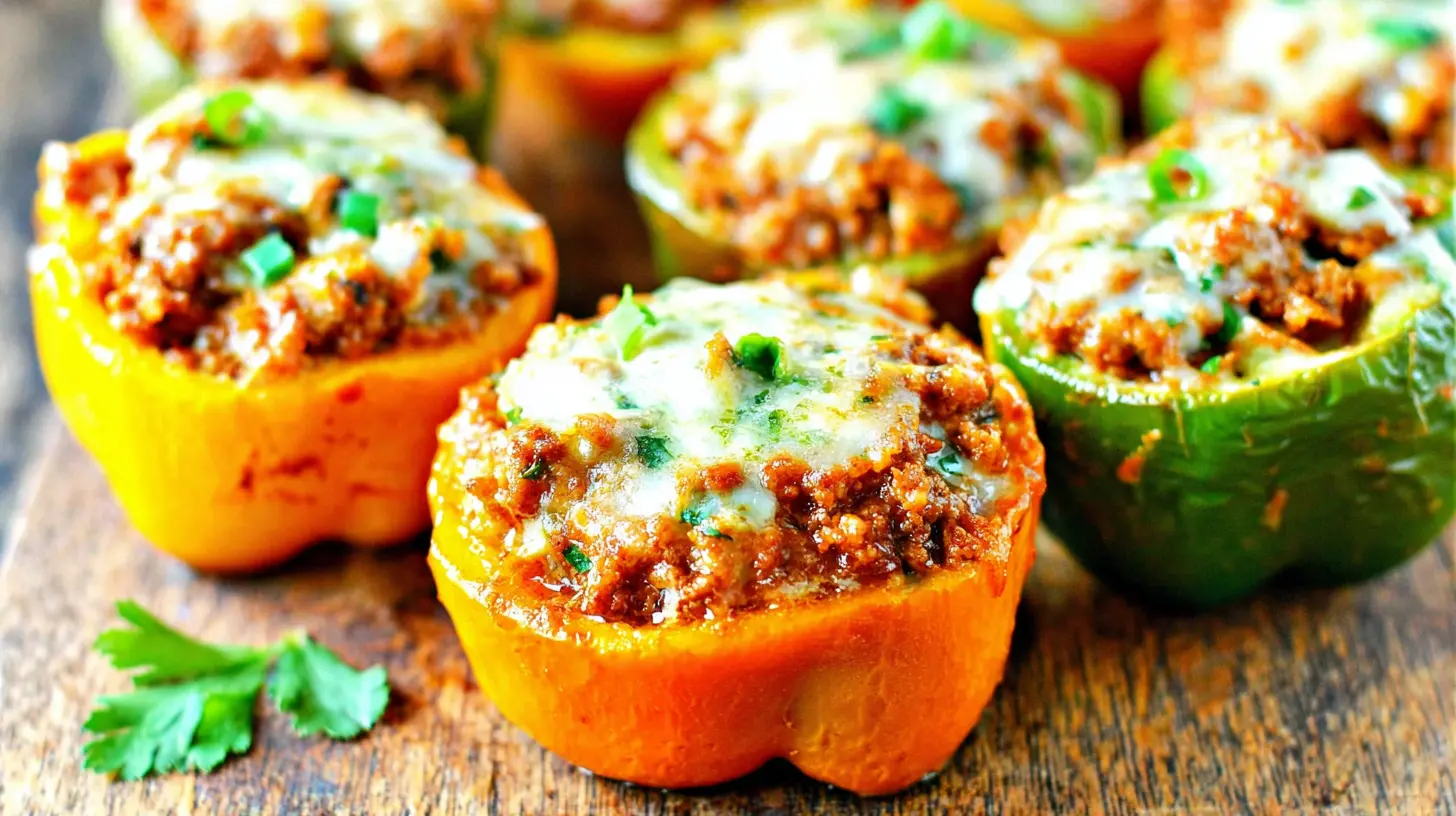 New BBQ Chicken and Ground Beef Stuffed Peppers Recipe