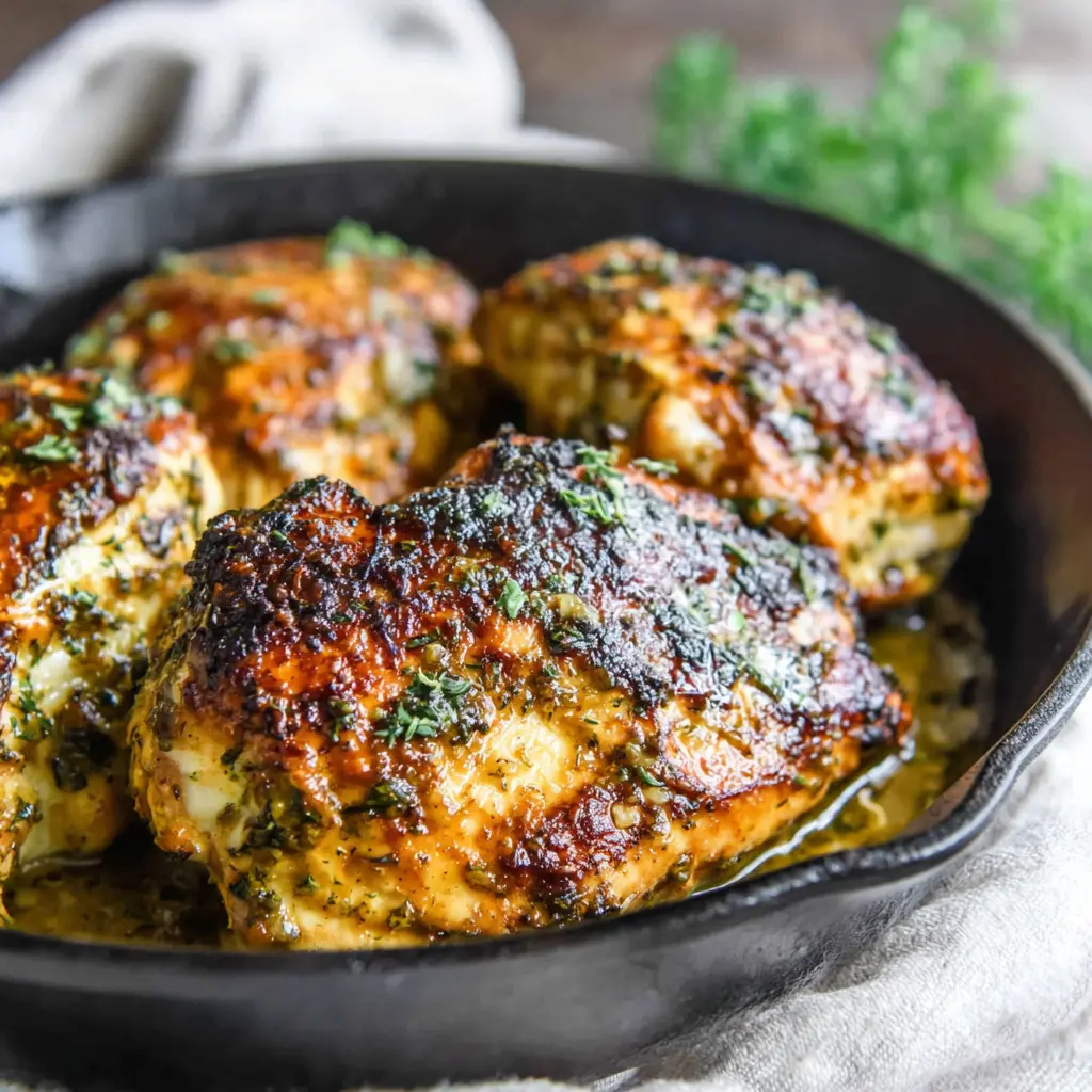 honey mustard chicken skillet air fryer close up
