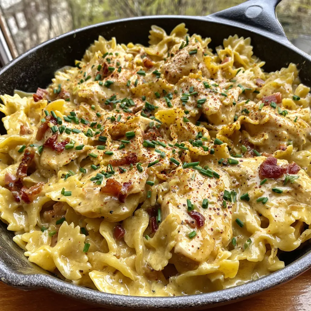 honey mustard chicken skillet pasta final presentation