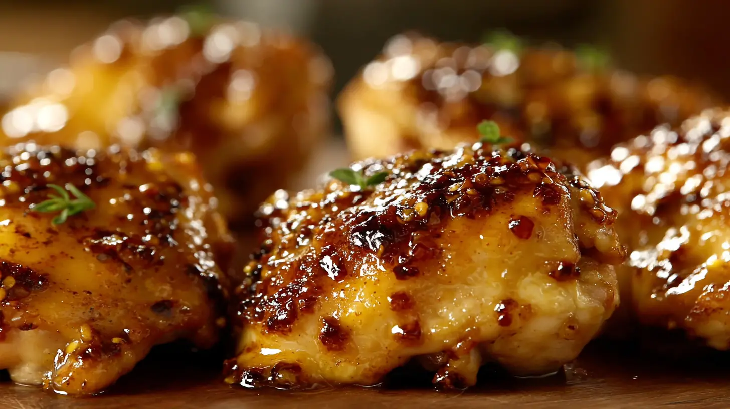 honey mustard skillet chicken thighs final presentation