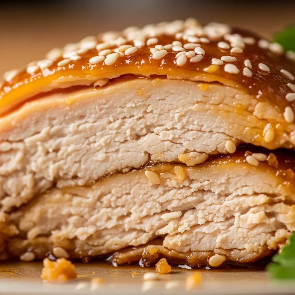 honey sriracha chicken breast close up