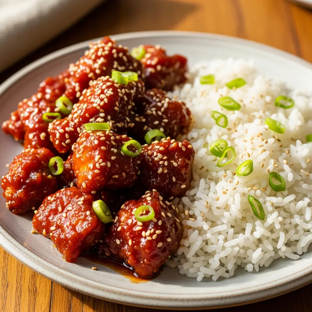 honey sriracha chicken recipe final presentation