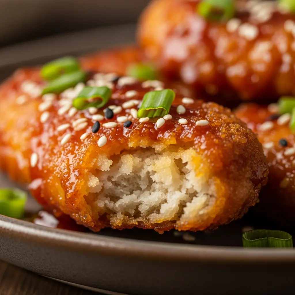 air fryer honey sriracha chicken tenders close up