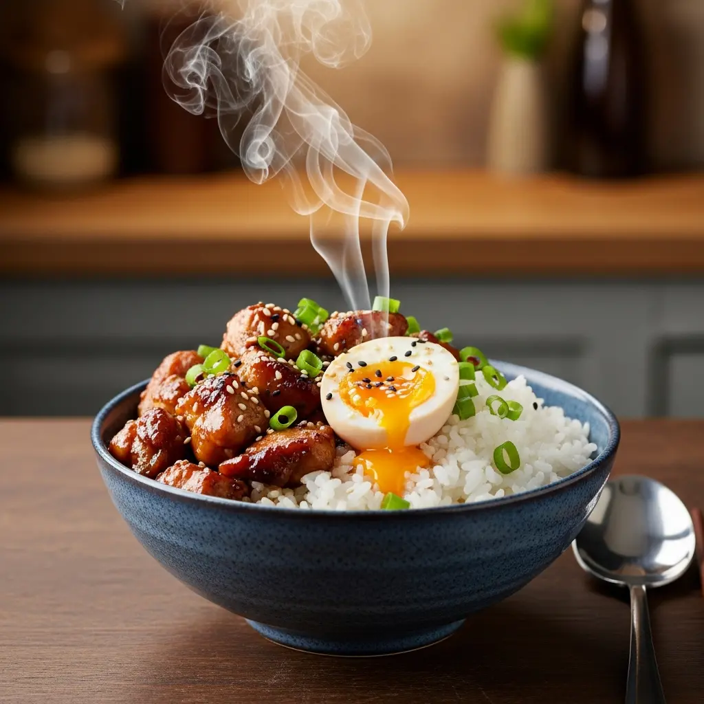 japanese chicken rice bowl recipe final presentation
