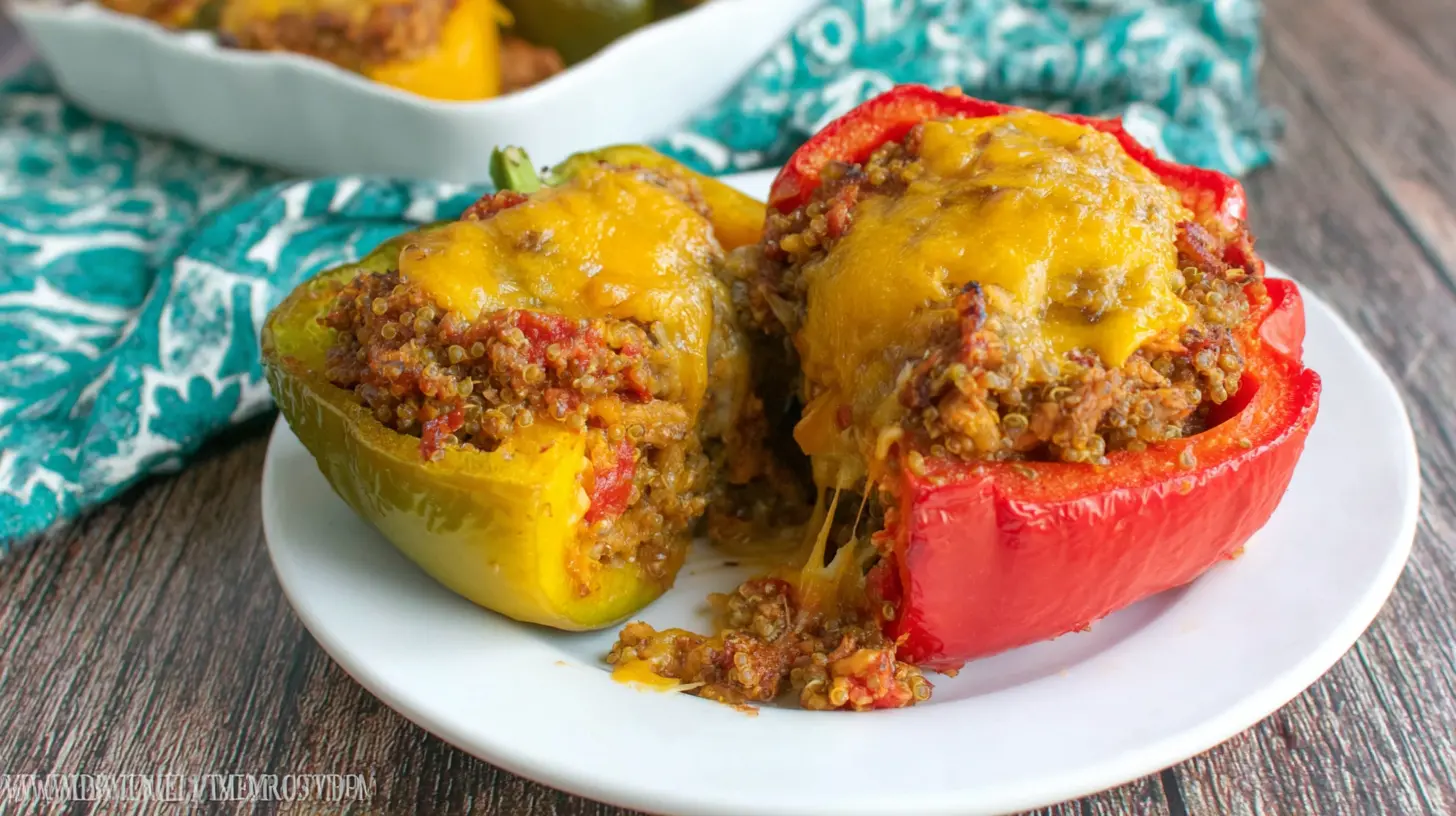Simple, Happy BBQ Chicken Stuffed Peppers Keto