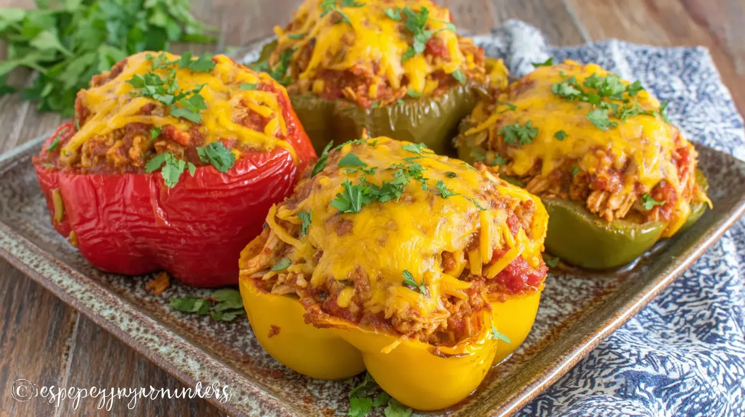 keto low carb bbq chicken stuffed peppers final presentation