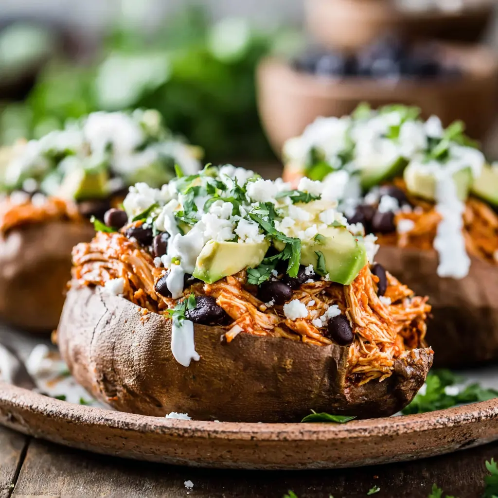 mexican chicken stuffed sweet potatoes healthy final presentation