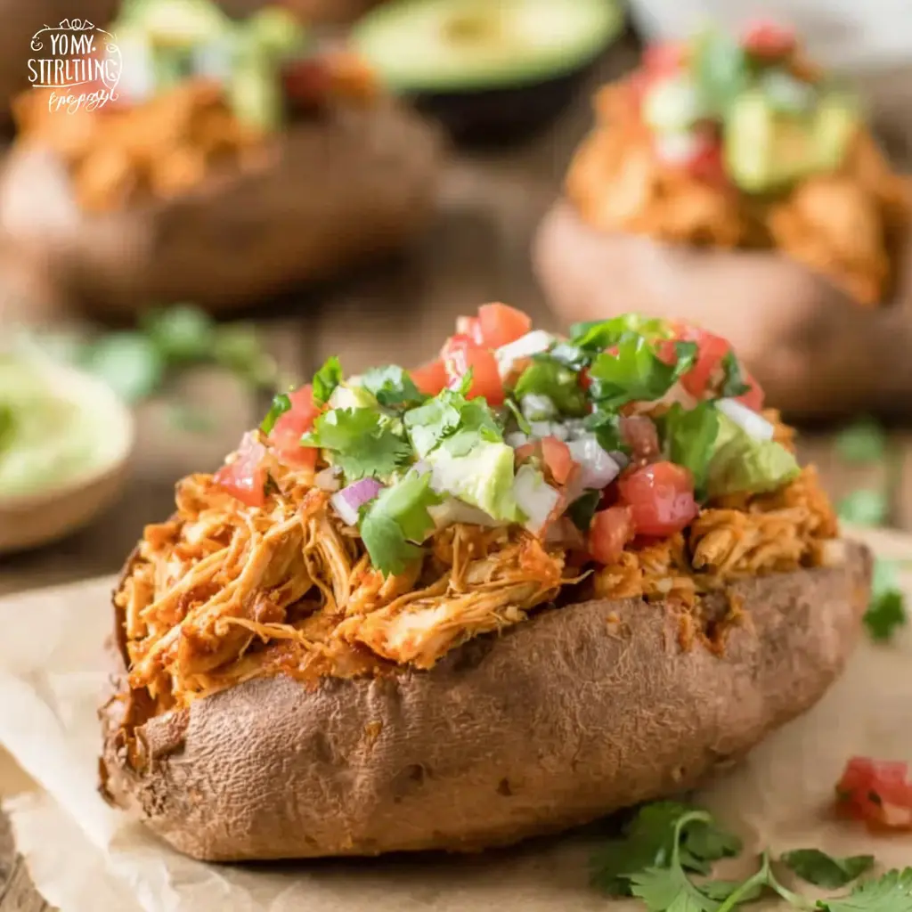 mexican chicken stuffed sweet potatoes keto close up