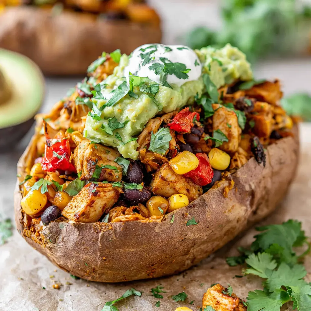 mexican chicken stuffed sweet potatoes no cheese