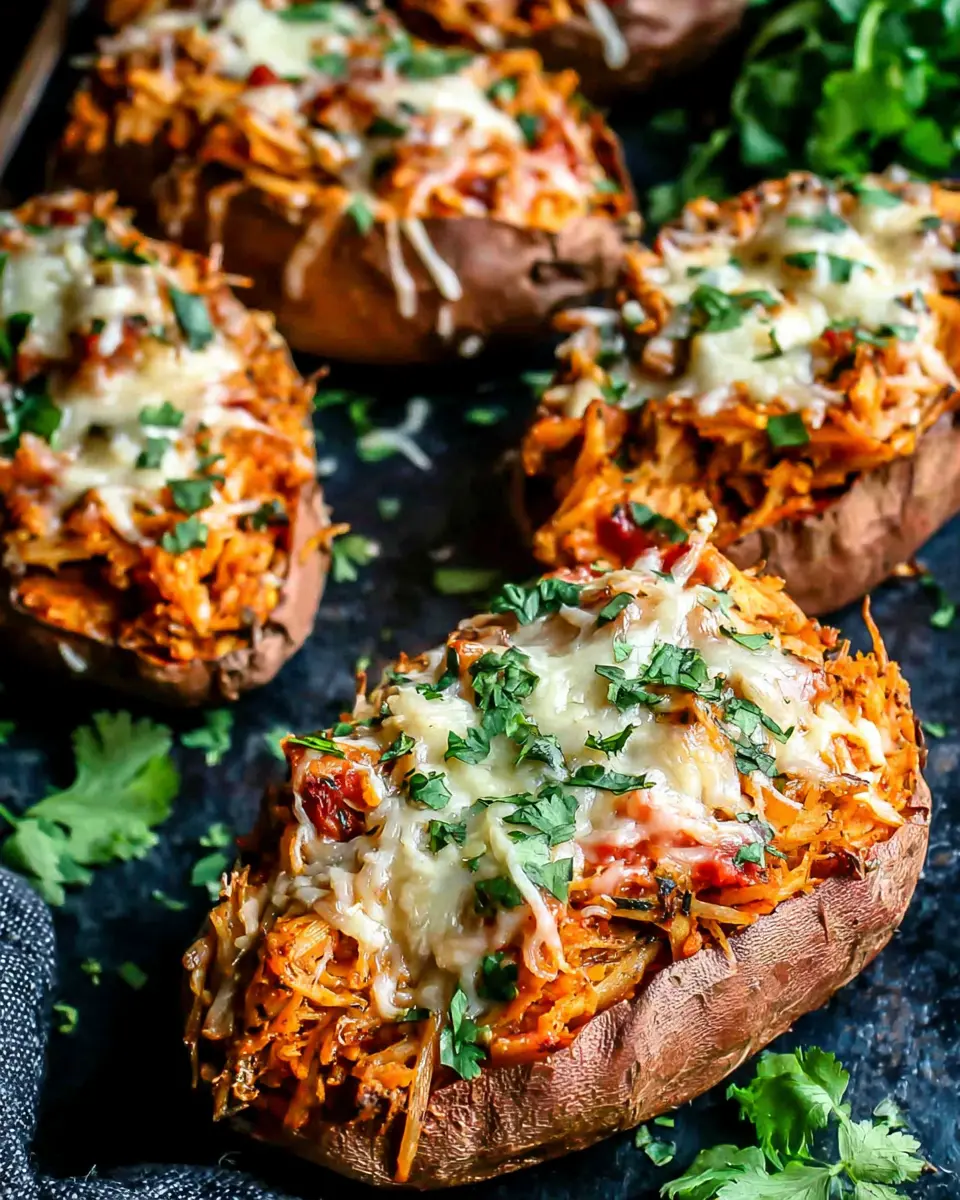 mexican chicken stuffed sweet potatoes recipe close up