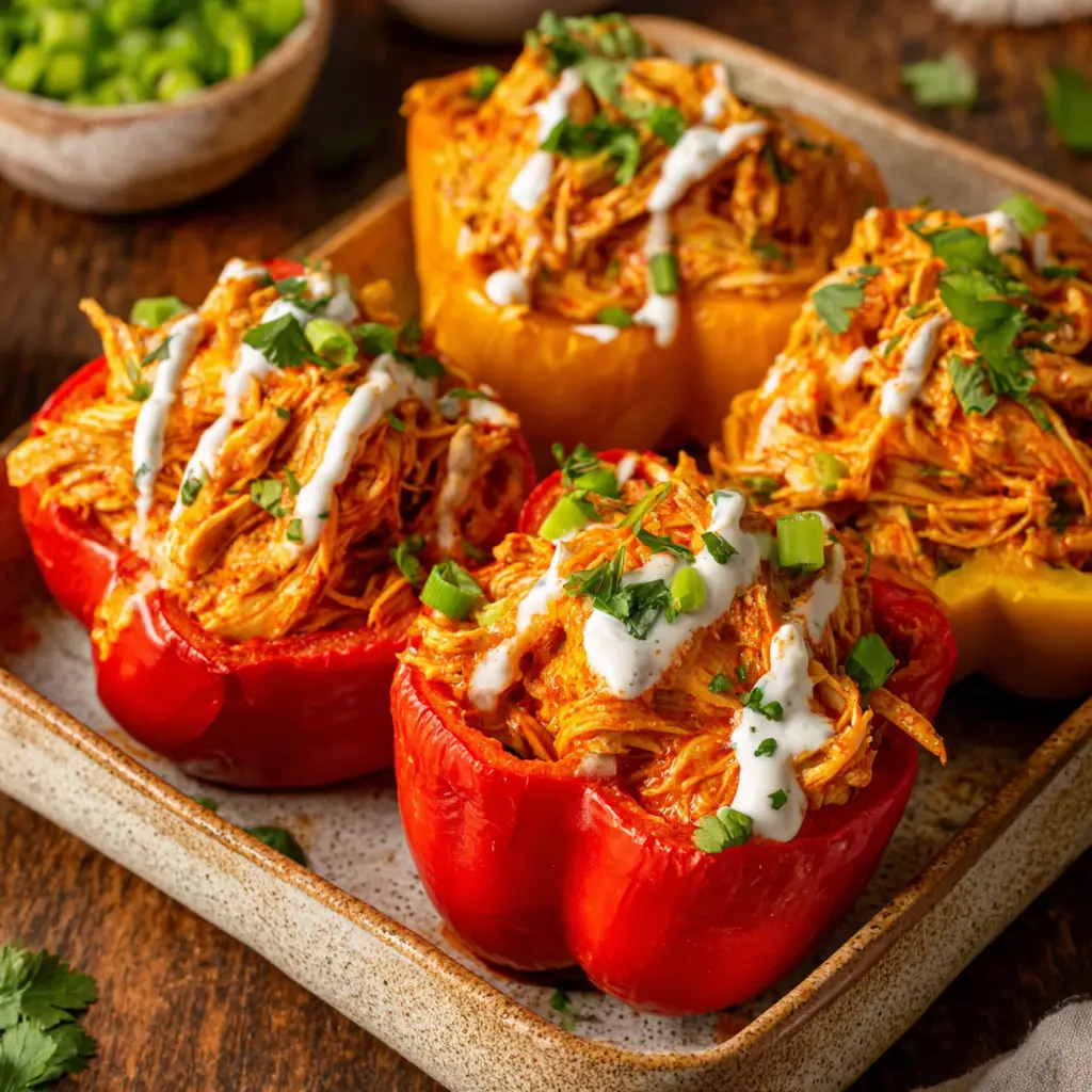 pulled bbq chicken stuffed peppers final presentation