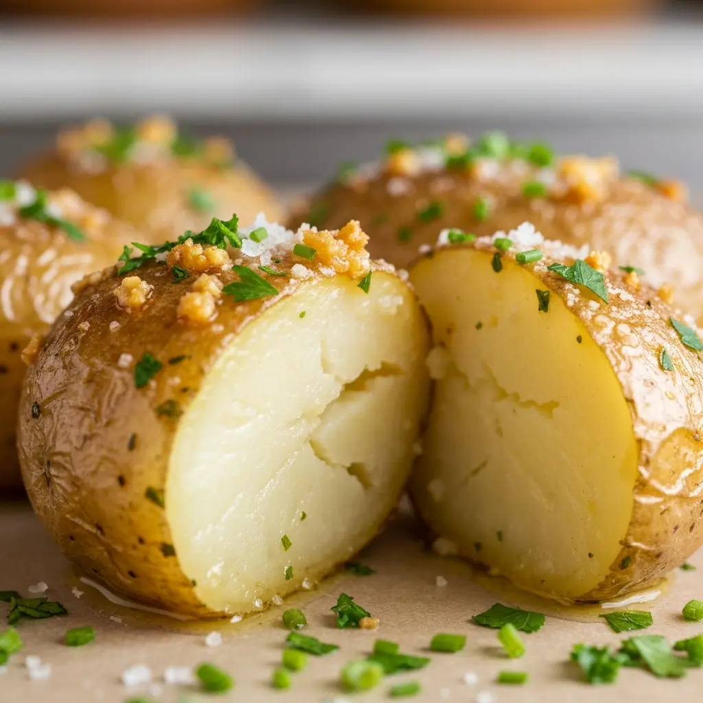 roasted garlic butter potatoes