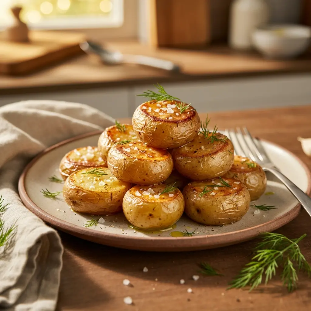 roasted garlic dill potatoes final presentation