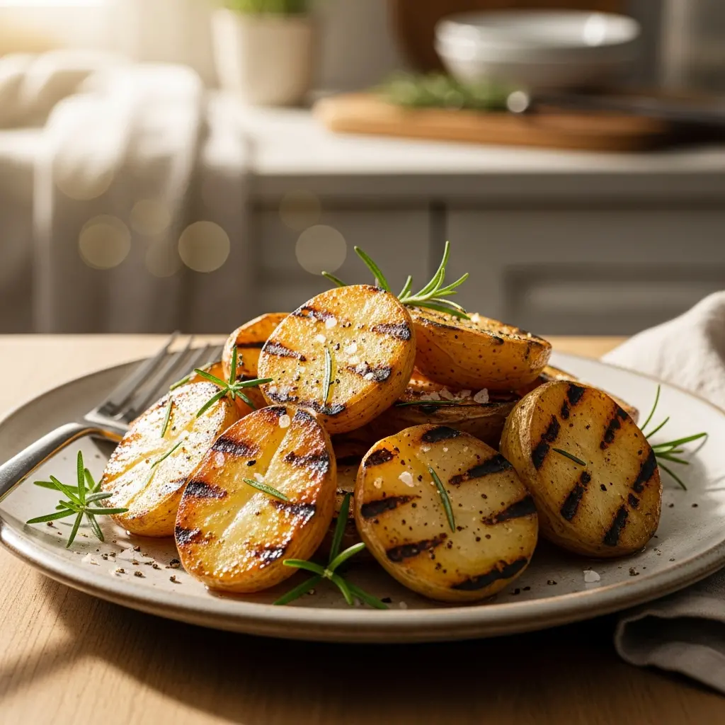 roasted garlic potatoes grill final presentation