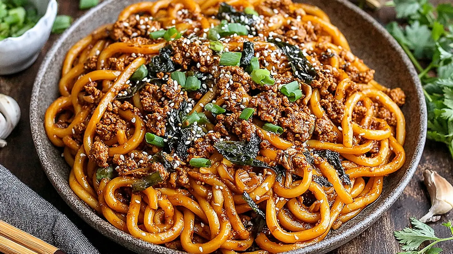 spicy garlic noodle stir fry beef final presentation