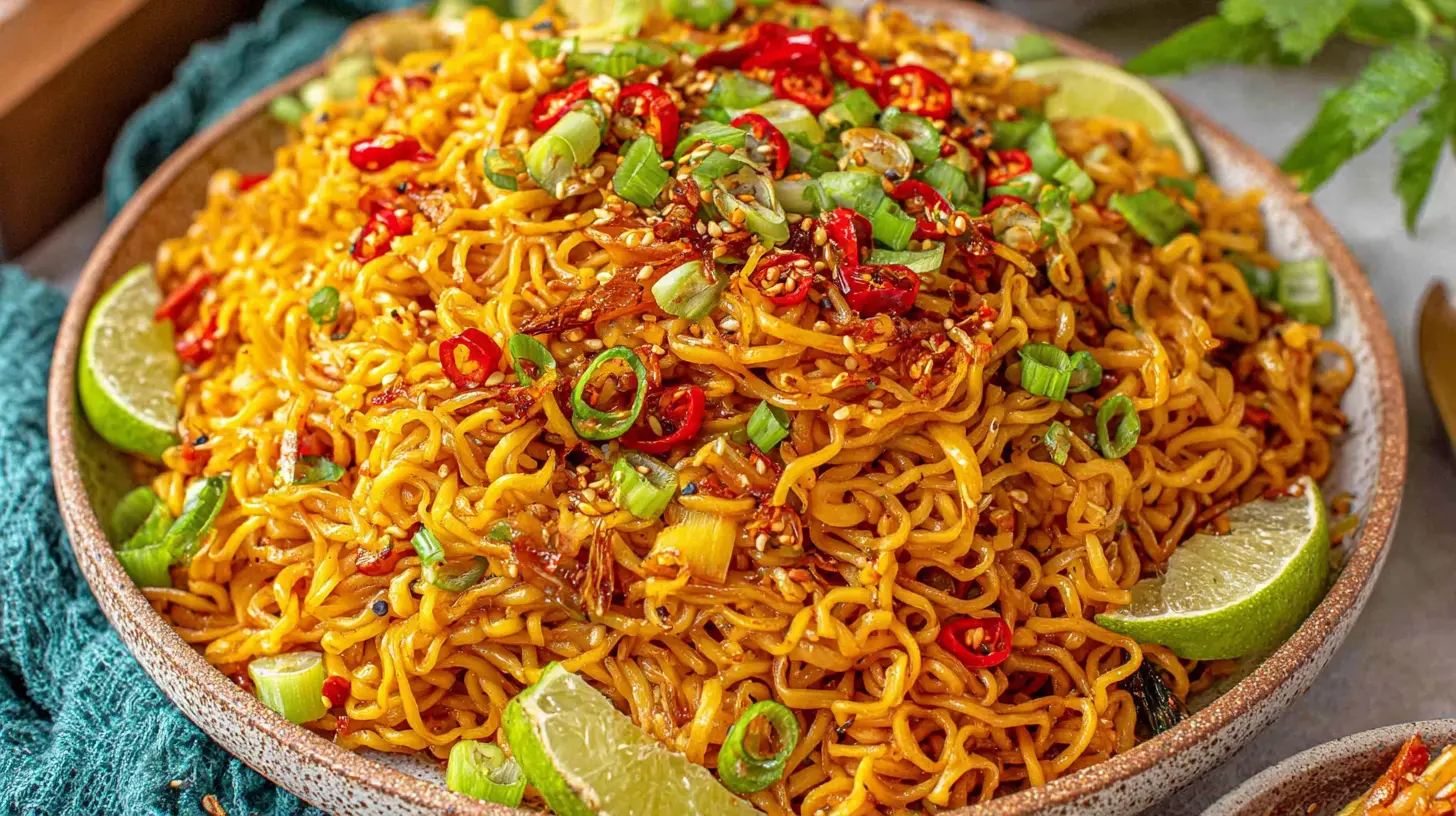 spicy garlic noodle stir fry gochujang final presentation