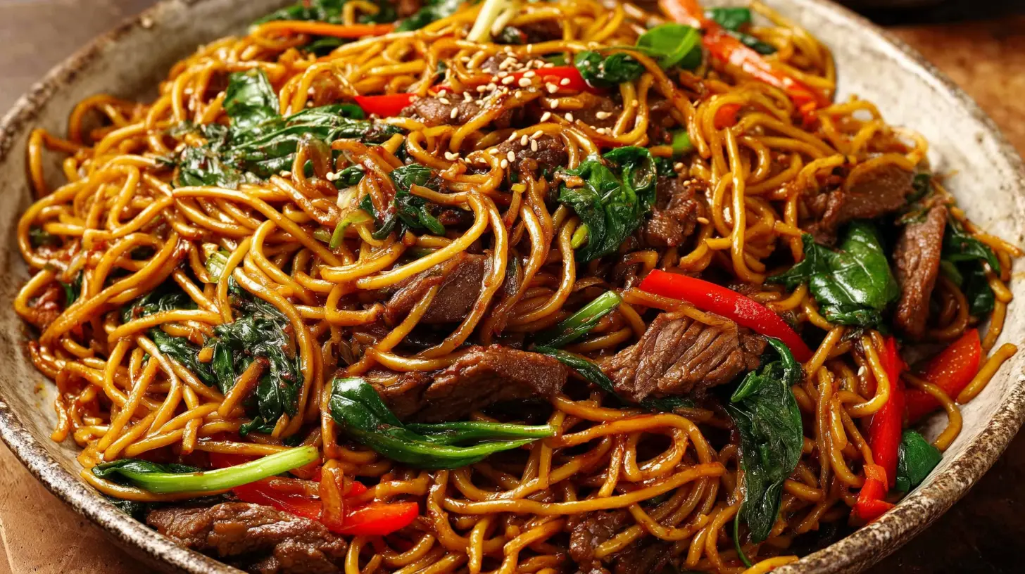spicy garlic noodle stir fry japanese final presentation