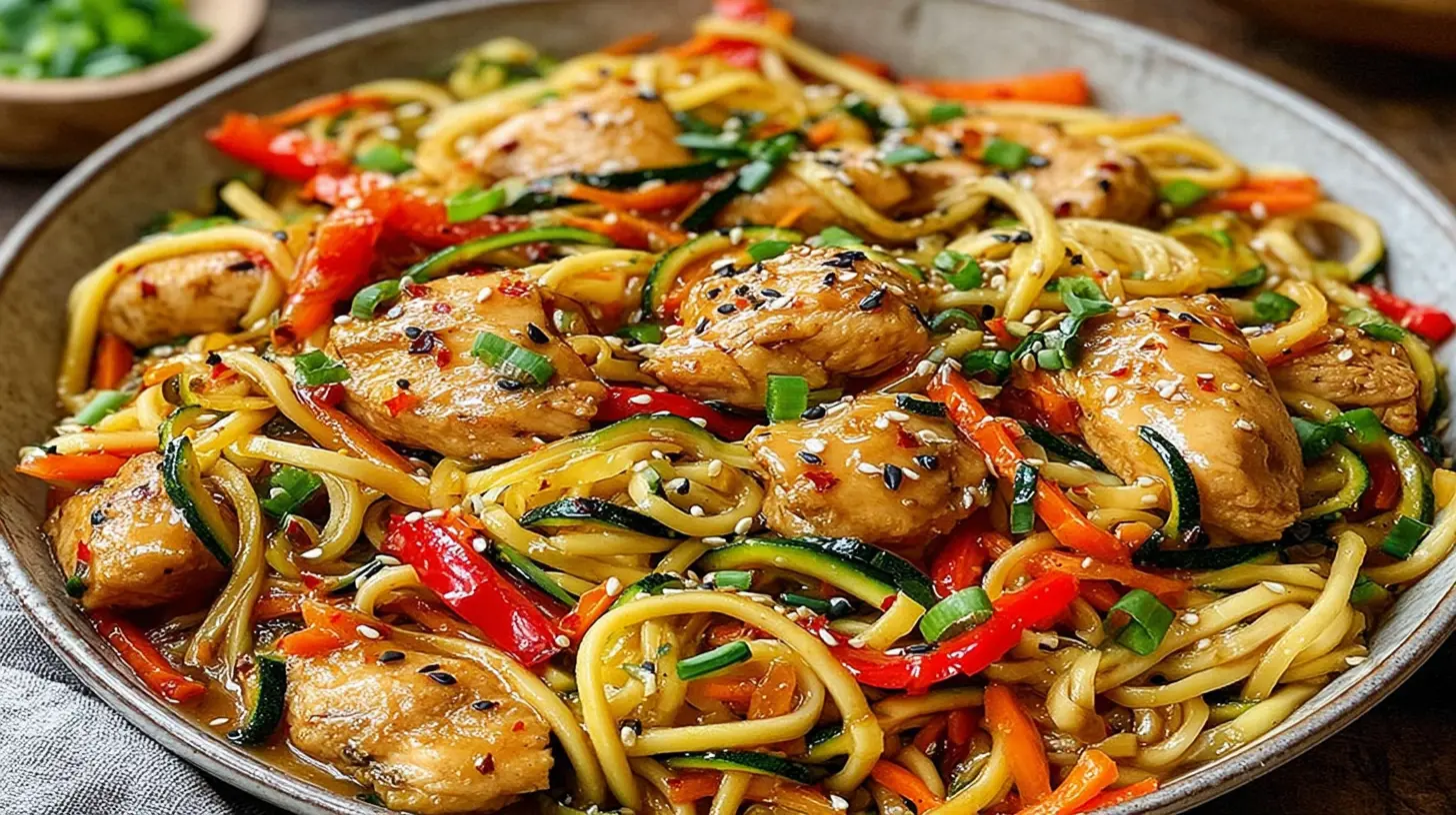 spicy garlic noodle stir fry low carb final presentation