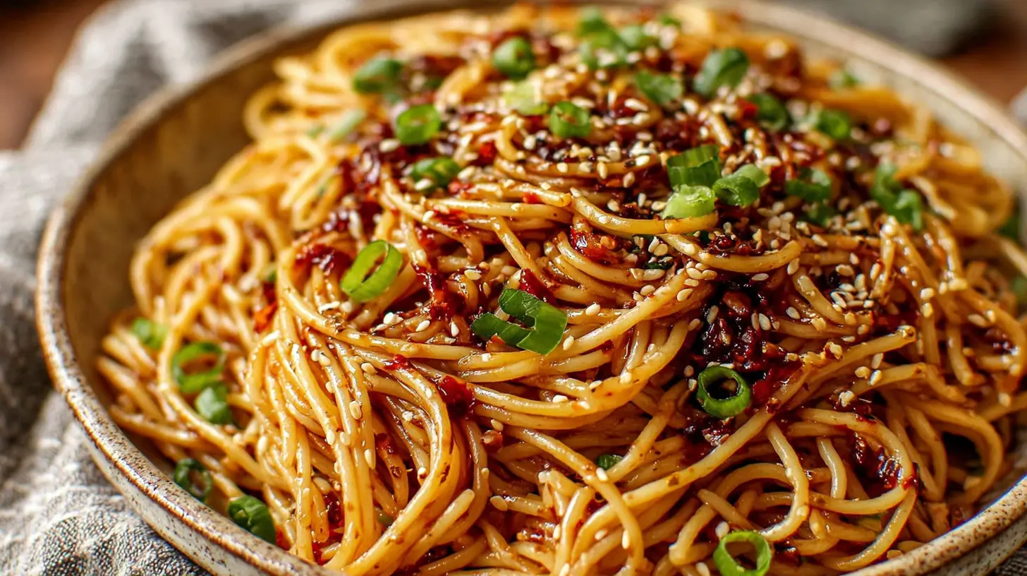 spicy garlic noodle stir fry sauce final presentation