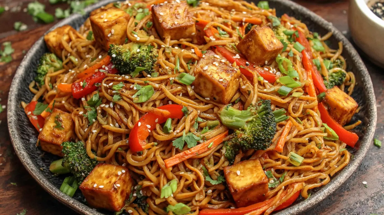 spicy garlic noodle stir fry tofu final presentation