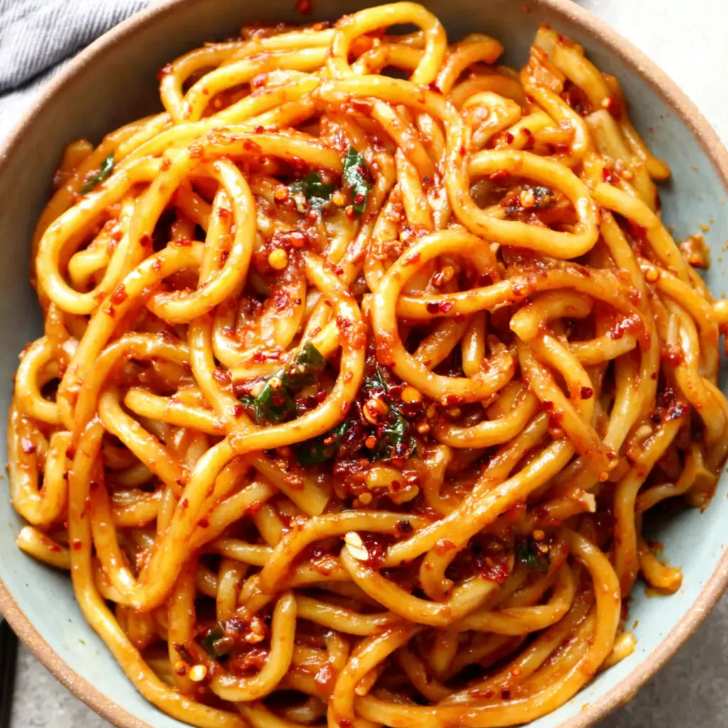 close up of different types of udon noodles fresh frozen and dried