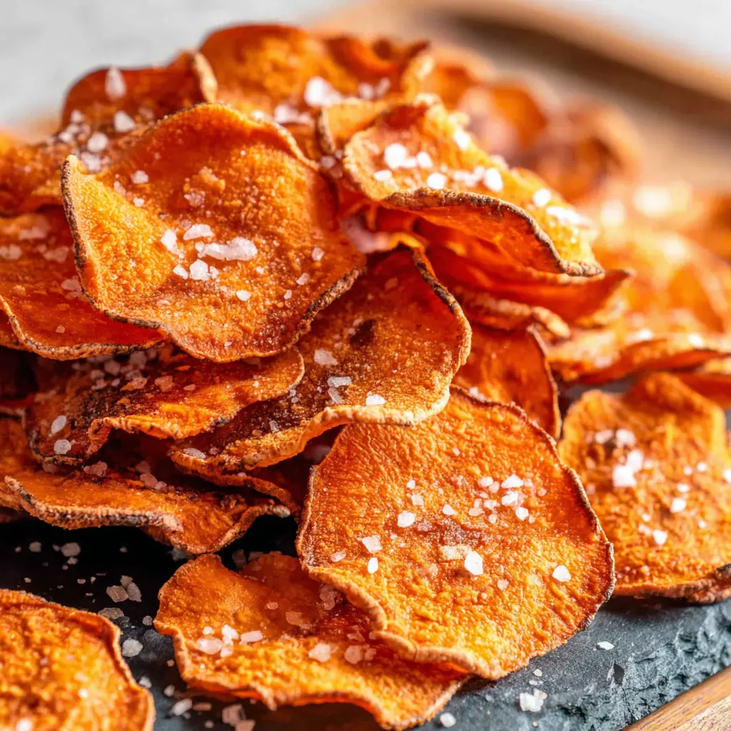 Air Fryer Sweet Potato Chips final presentation