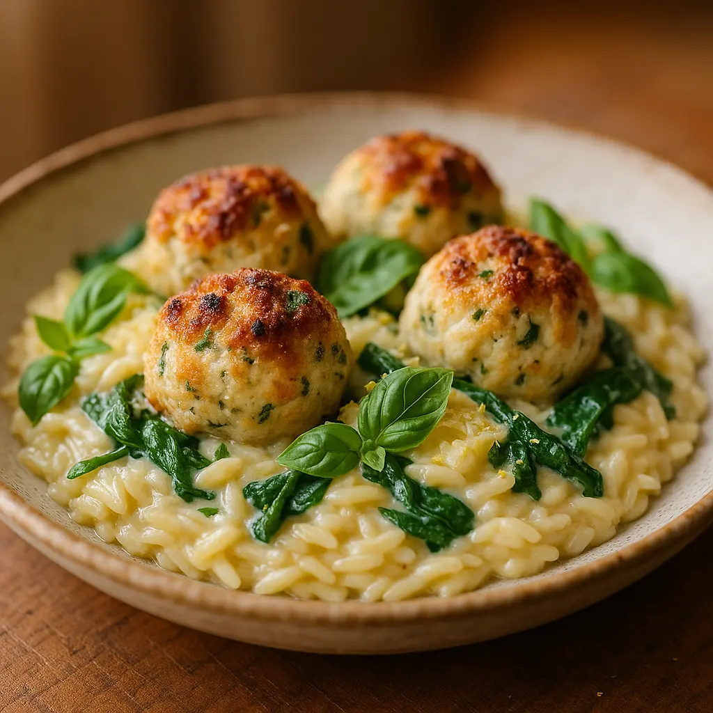 Baked Chicken Ricotta Meatballs final presentation