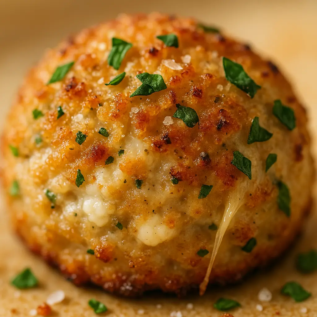 Baked Chicken Ricotta Meatballs close up