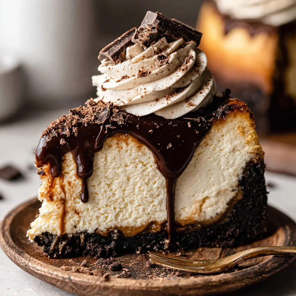 Chocolate Coffee Cheesecake Cake final presentation