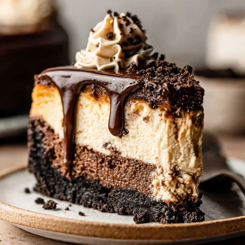 Chocolate Coffee Cheesecake Cake close up