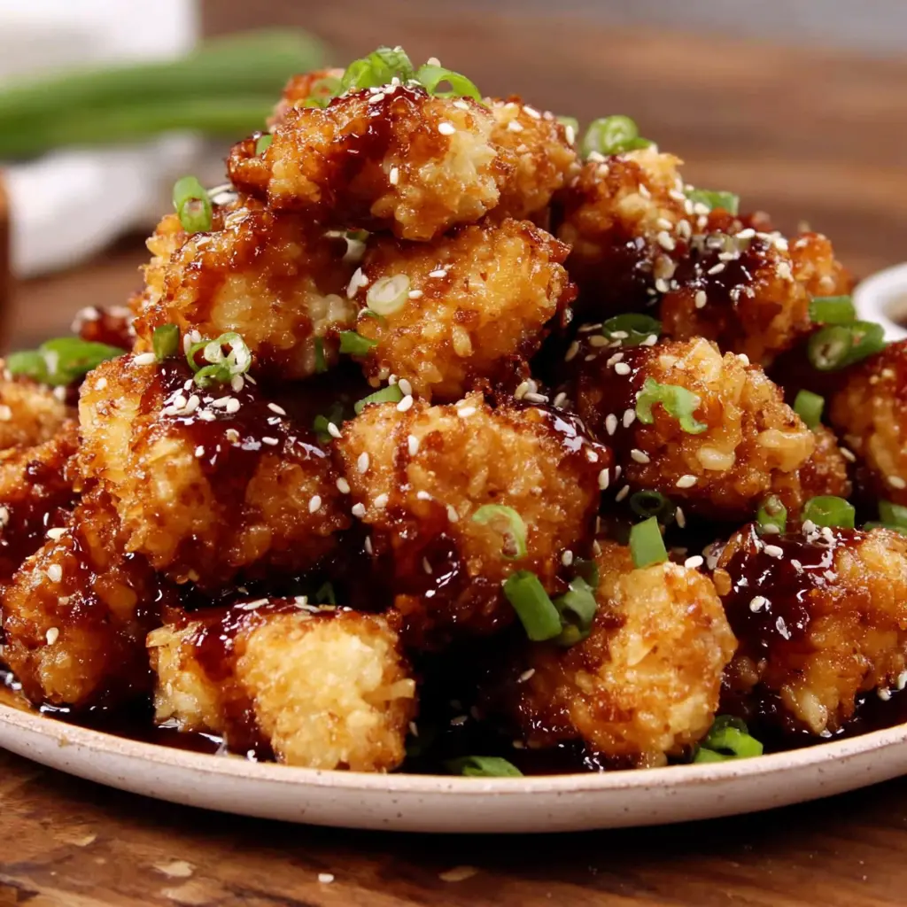 Crispy Rice Chicken Bites final presentation