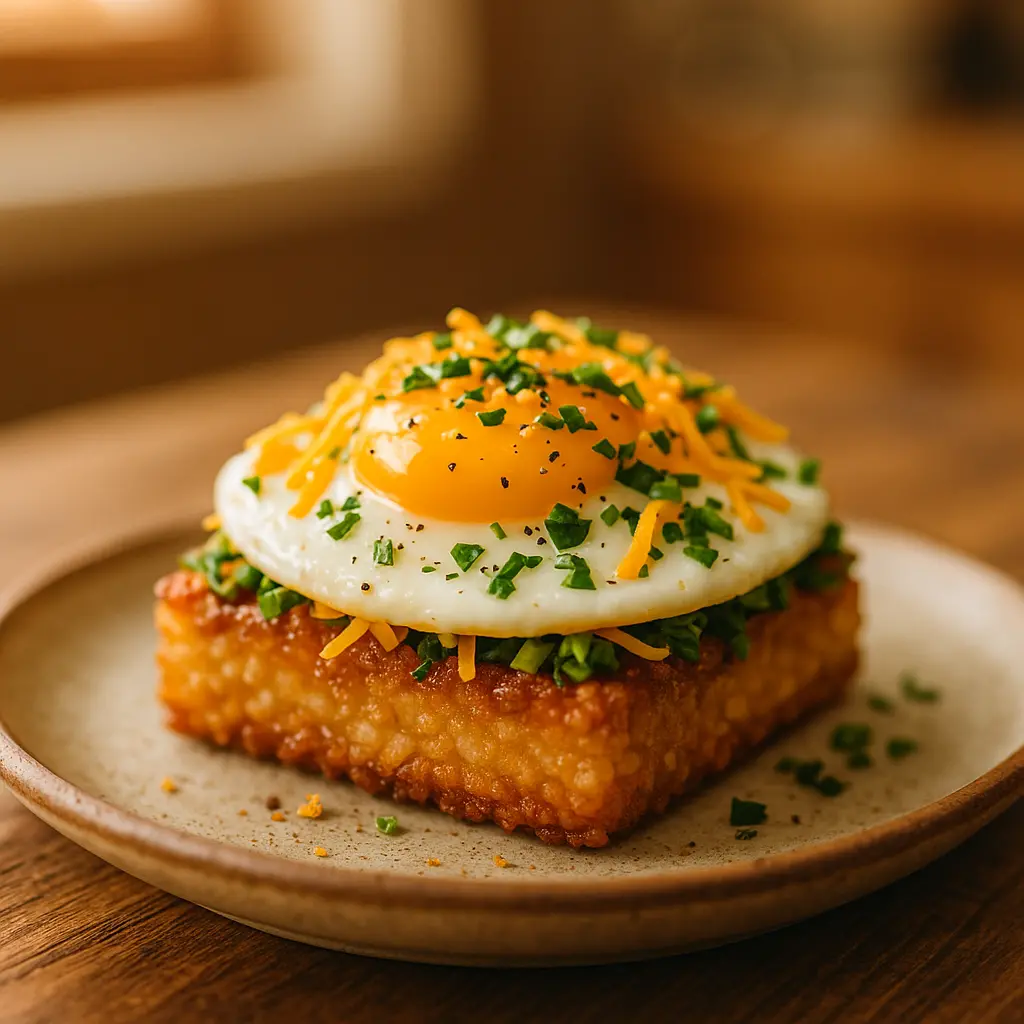 Crispy Rice Egg Stack final presentation