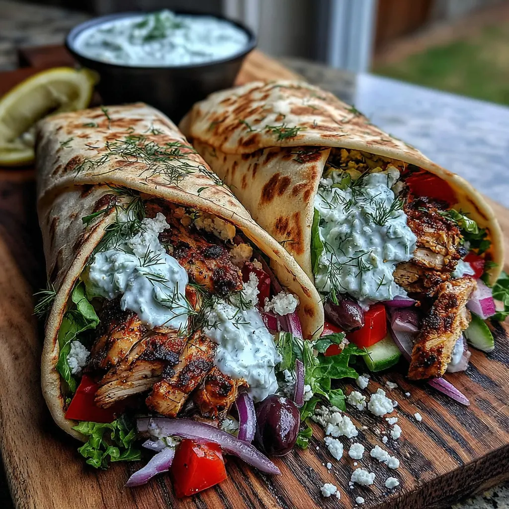 Greek Chicken Tzatziki Wrap final presentation